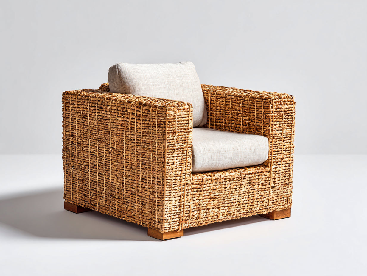 Polyrattan Gartensessel Geflechtsessel 92x88x76 cm - Natur-Beige - Modernes Design für Garten