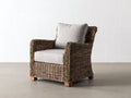 Polyrattan Gartensessel 76x78x88 cm - Braun-Hellgrau - mit Armlehnen für Garten und Terrasse