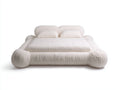 Doppelbett Polsterbett Bouclé 220x180x72 cm - Cremeweiß - Modernes Design für Schlafzimmer