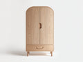 Kleiderschrank Holzwerkstoff 90x52x180 cm - Naturfarben - 2 Türen und 1 Schublade für Schlafzimmer