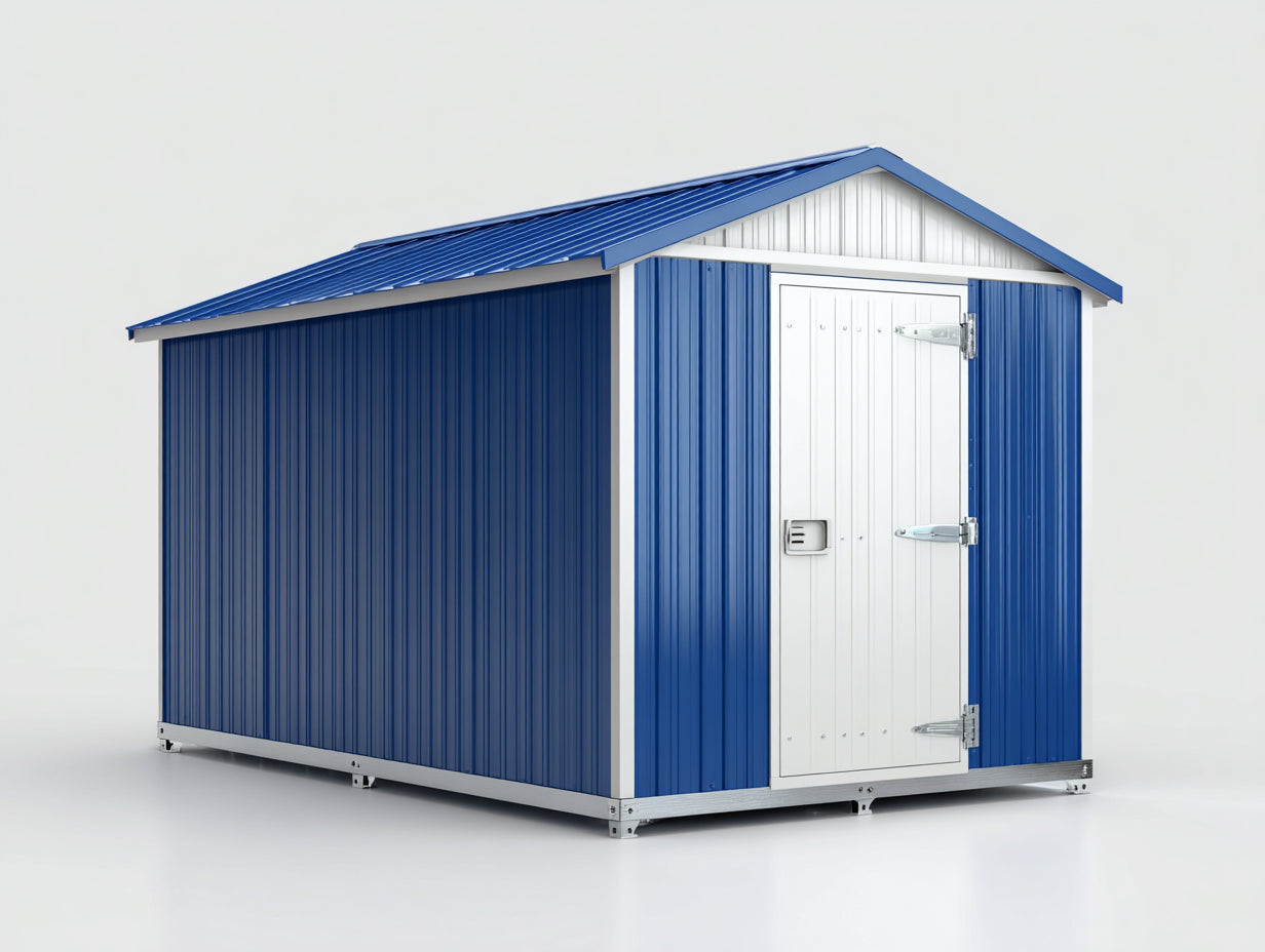 Gartenhäuser Metallgerätehaus 260 x 200 x 210 cm - Blau-Weiß - wetterfeste Aufbewahrung