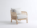Polyrattan Gartensessel Naturbeige mit hellem Polster 85x80x76 cm - Moderner Außenbereich