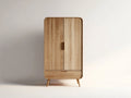 Kleiderschrank Holzoptik mit 2 Türen und 1 Schublade 90x55x175 cm - Natur - Skandinavisches Design für Schlafzimmer