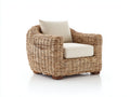 Polyrattan Gartensessel Naturbraun mit beigen Polstern 90x85x72 cm - Gemütlicher Außenbereich